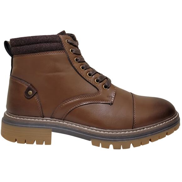 Vance Co. Fegan Cap Toe Ankle Combat Work Boots Size US 8.5 Brown Faux Leather Vance Co. Men Fegan Cap Toe Ankle Combat Work Boots Size US  main image 3